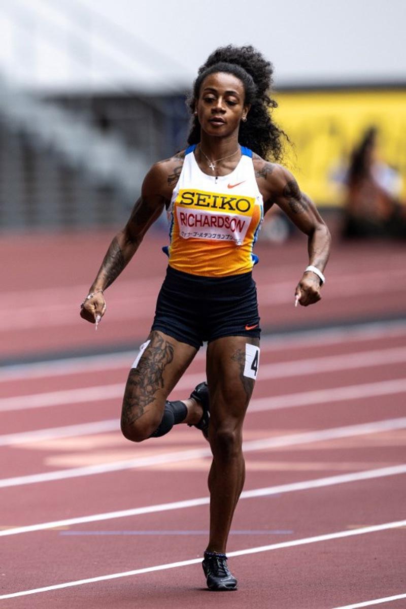 USA's Sha'Carri Richardson competes in the women's 100m athletics event during the Golden Grand Prix Japan at the National Stadium in Tokyo on May 18, 2025.  Philip FONG / AFP