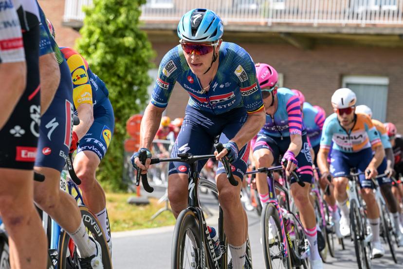 Belgian Tim Merlier of Soudal Quick-Step is pictured in action during stage two of the 'Renewi Tour' multi-stage cycling race, from Blankenberge to Ardooie (191,3 km) on Thursday 20 August 2026. The five-day race takes place from 19 to 23/08. BELGA PHOTO DAVID PINTENS