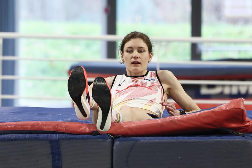 Belgian Helena Ponette pictured during a training session of the men's and mixed 4x400m teams for the World Indoor Athletics Championships, in Louvain-La-Neuve, on Friday 13 March 2026. The World Indoor Athletics Championships take place in Kujawy-Pomorze, Poland from 20 to 22 March. BELGA PHOTO BRUNO FAHY