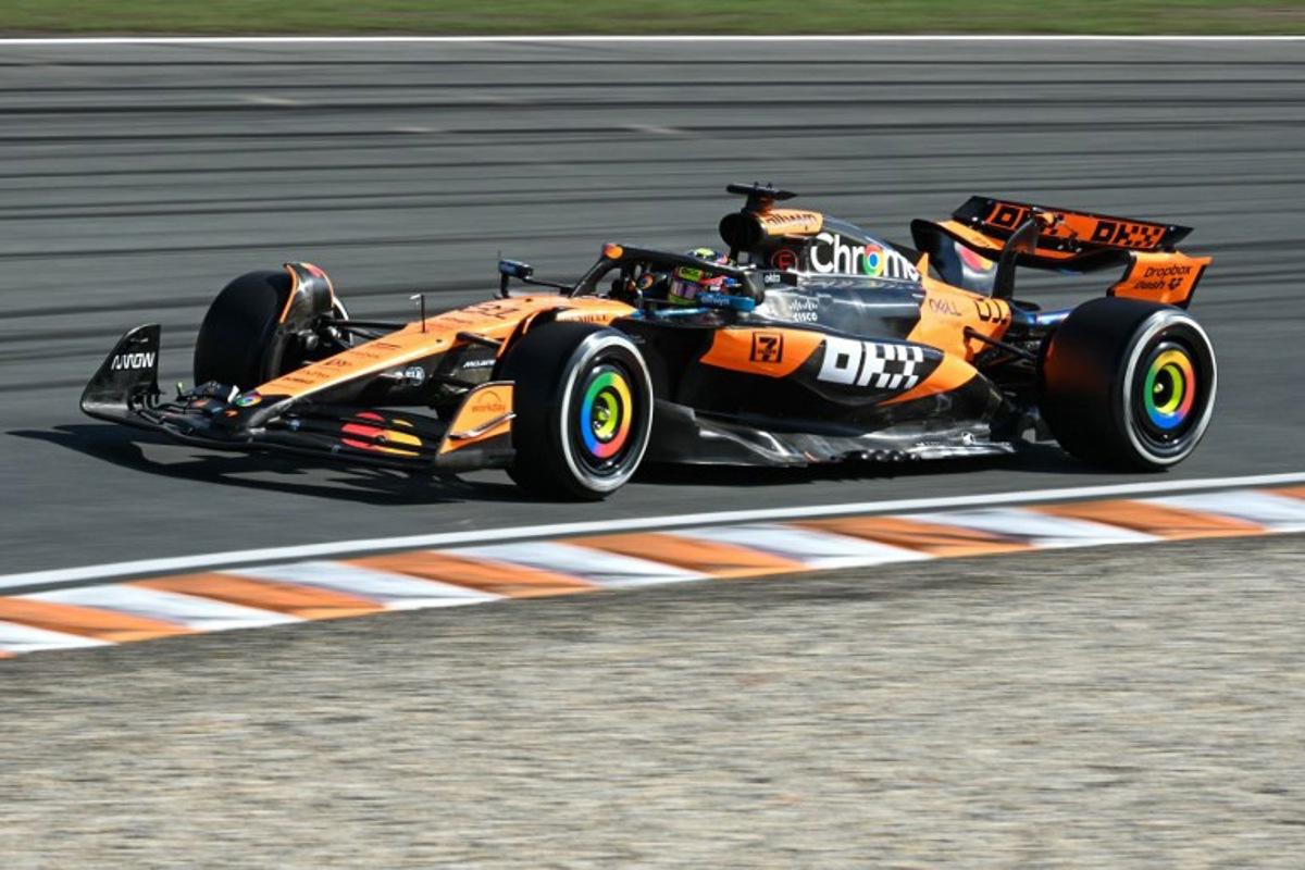 McLaren's Australian driver Oscar Piastri drives during the third practice session ahead of the Formula One Dutch Grand Prix at The Circuit Zandvoort, western Netherlands, on August 30, 2025.  NICOLAS TUCAT / AFP