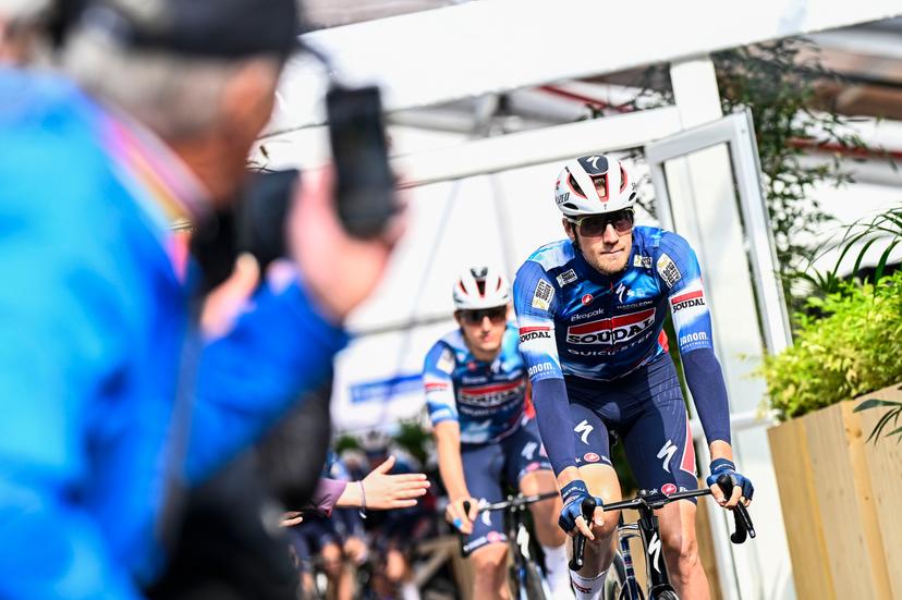 Belgian Ayco Bastiaens of Soudal Quick-Step pictured at the start of the men elite race of the 'Paris-Roubaix' one day cycling race, 259,2 km from Compiegne to Roubaix, France, on Sunday 13 April 2025. BELGA PHOTO JASPER JACOBS