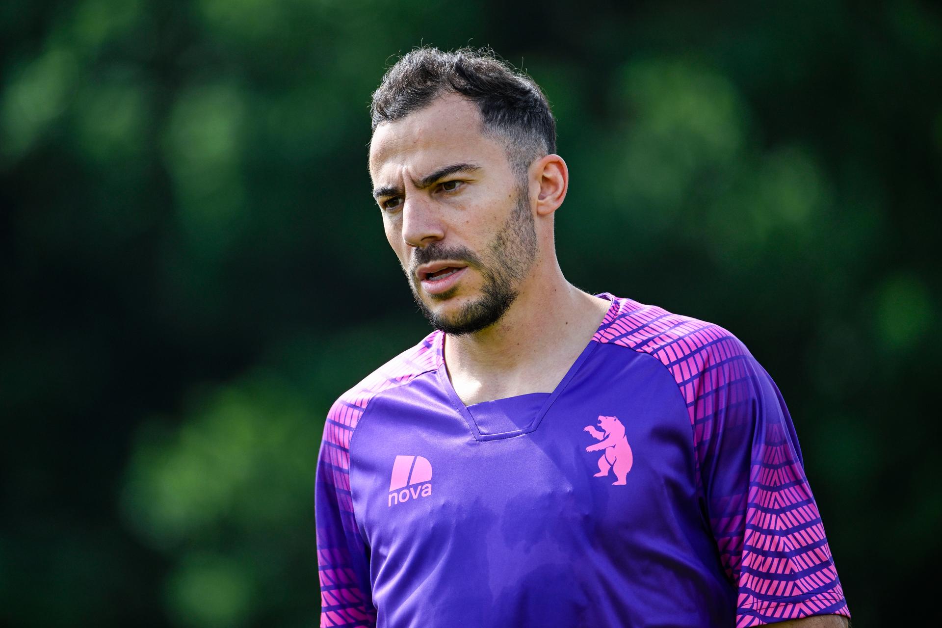 Beerschot's Edisson Jordanov (on trial) pictured during a training session of Belgian soccer team K Beerschot VA, Friday 27 June 2025 in Antwerp, in preparation of the upcoming 2025-2026 Belgian first division soccer season. BELGA PHOTO TOM GOYVAERTS