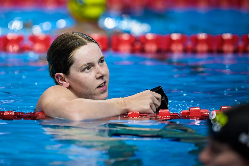 ATTENTION EDITORS - BENELUX ONLY - 250801 Roos Vanotterdijk of Belgium after competing in women's 50 meters butterfly swimming heats during day 22 of the World Aquatics Championships on August 1, 2025 in Singapore.  Photo: Joel Marklund / BILDBYRÅN / kod JM / JM0717 bbeng simning swimming svømming sim-vm vm sim-vm 2025 world aquatics championships 2025 dam