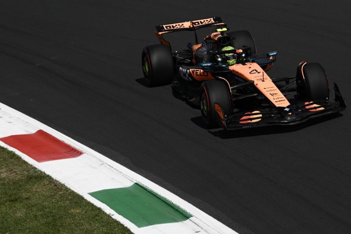 McLaren's British driver Lando Norris races during the first practice session ahead of the Italian Formula One Grand Prix at the Autodromo Nazionale Monza circuit, in Monza, northern Italy, on September 5, 2025.  Philippe Lopez / AFP