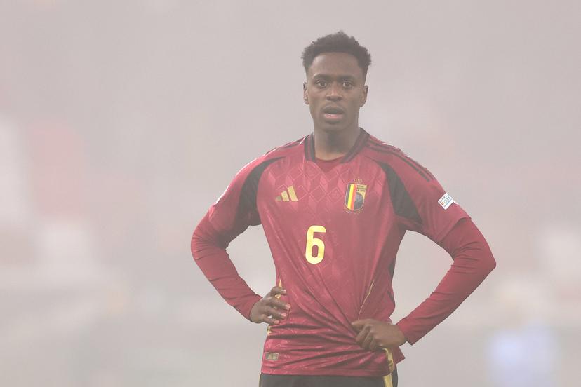 Albert Sambi Lokonga of Belgium during UEFA Nations League League phase Matchday 6 match between Israel and Belgium at Bozsnik Arena in Budapest, Hungary on November 17, 2024. Photo: Matija Habljak/PIXSELL BENELUX ONLY