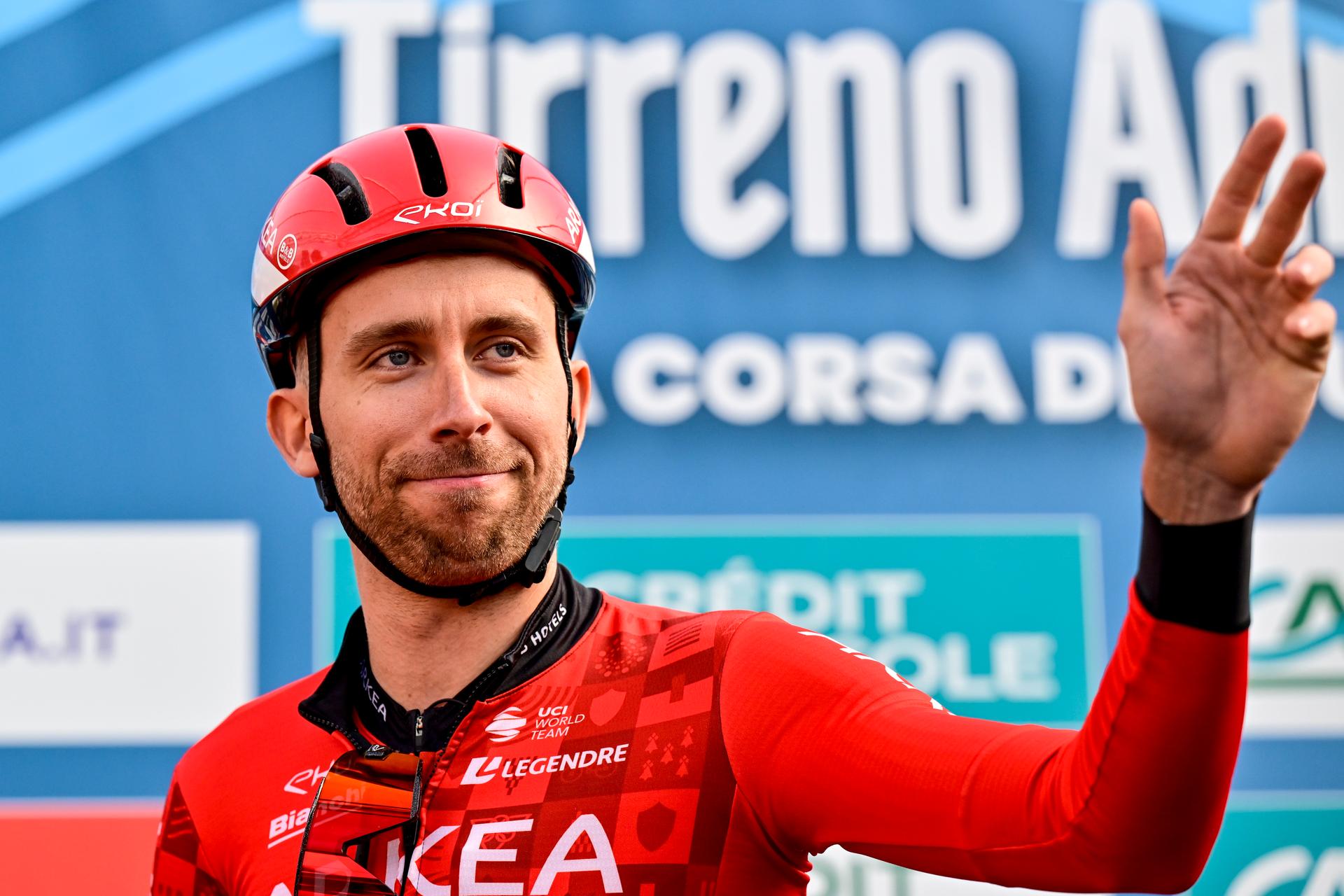 Belgian Amaury Capiot of Arkea-BB Hotels pictured at the start of the second stage of the Tirreno-Adriatico cycling race, from Camaiore to Follonica (198km), Italy, Tuesday 05 March 2024. BELGA PHOTO DIRK WAEM