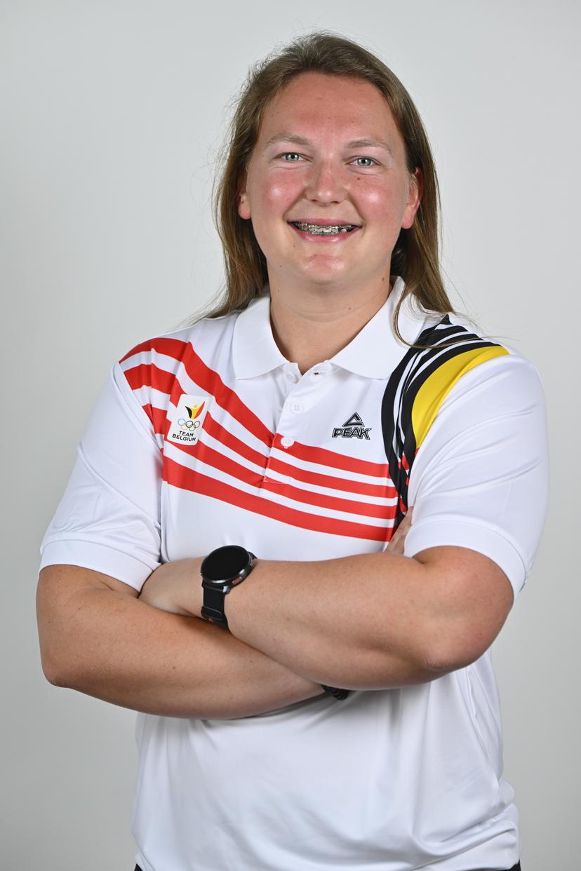 Athlete Kelly Van Petegem poses for the photographer during the annual training camp of Team Belgium (19-25/05), in Rio Maior, Portugal, Friday 23 May 2025. BELGA PHOTO ERIC LALMAND