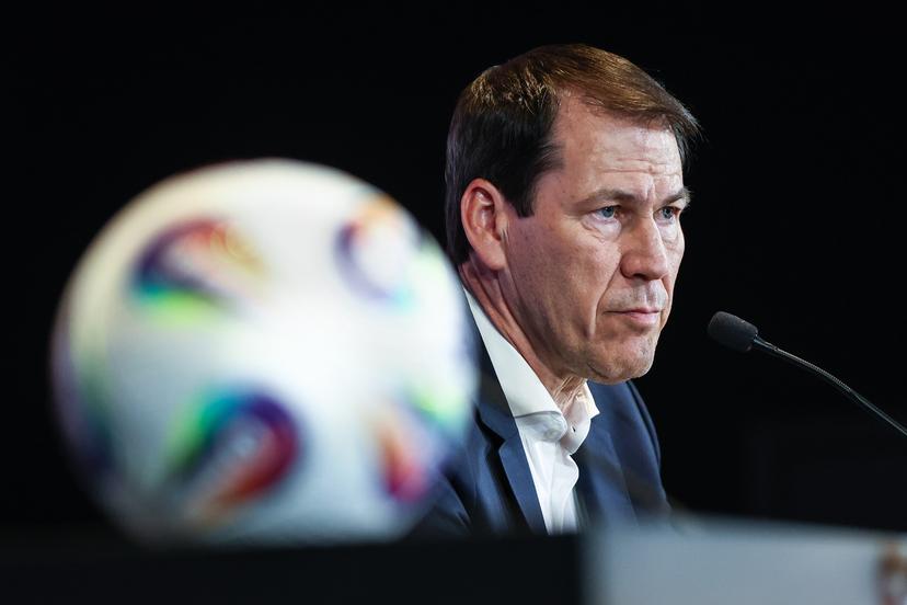 Belgium's head coach Rudi Garcia pictured during a press conference to announce the selection of the Red Devils, the Belgian national soccer team, at the Proximus Basecamp in Tubize, Tuesday 20 May 2025. The team is preparing for the matches against Northern Macedonia (06/06) and Wales (09/06). BELGA PHOTO BRUNO FAHY