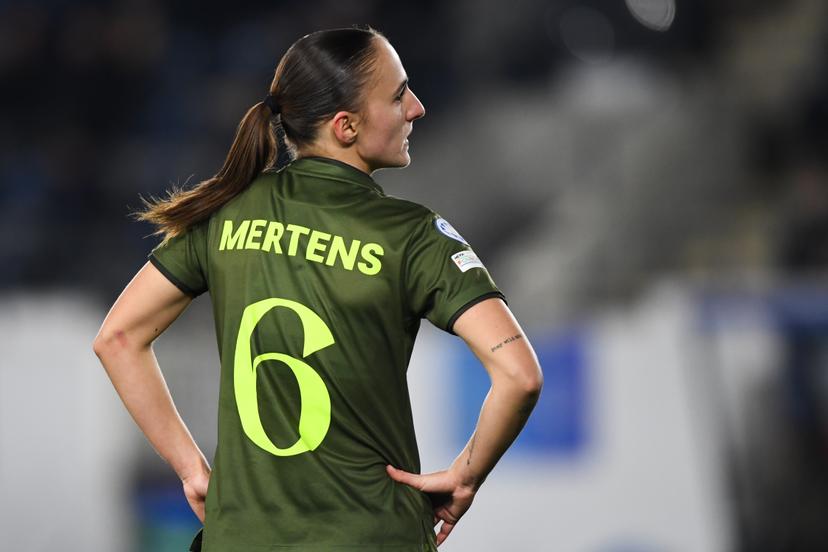 OHL Women's Zenia Mertens looks dejected during a soccer match between Oud-Heverlee Leuven Women and Italian AS Roma, Thursday 20 November 2025 in Leuven, game 4 (out of 6) in the league phase of the UEFA Women's Champions League competition. BELGA PHOTO JILL DELSAUX