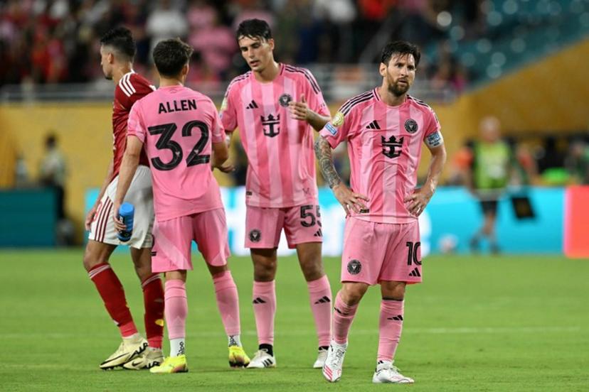 Inter Miami's Argentine forward #10 Lionel Messi reacts during the Club World Cup 2025 Group A football match between Egypt's Al-Ahly and US Inter Miami at the Hard Rock stadium in Miami on June 14, 2025.  CHANDAN KHANNA / AFP
