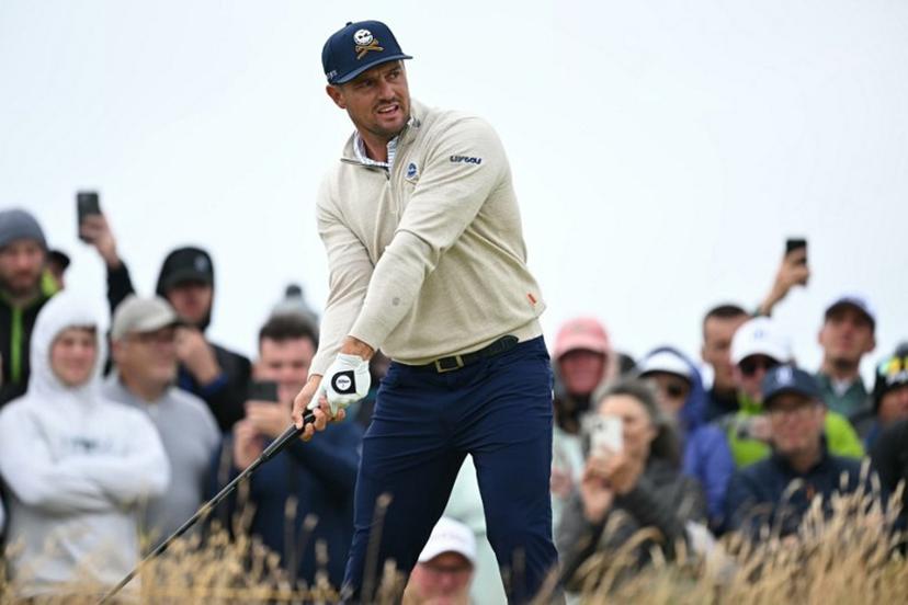 US golfer Bryson DeChambeau prepares to play from the 4th tee during his second round, on day two of the 152nd British Open Golf Championship at Royal Troon on the south west coast of Scotland on July 19, 2024.  Paul ELLIS / AFP