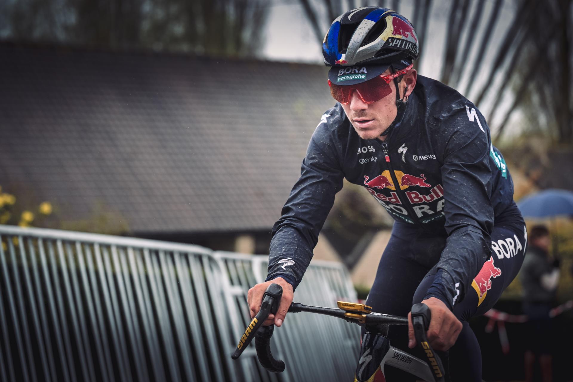Belgian Remco Evenepoel of Red Bull-BORA-hansgrohe pictured in action during a track reconaissance ahead of the Ronde van Vlaanderen/ Tour des Flandres/ Tour of Flanders cycling race, Thursday 02 April 2026. The 110th edition of the cycling race will take place on Sunday 05 April. BELGA PHOTO DAVID PINTENS