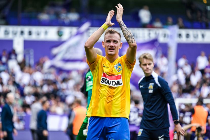 Westerlo's Matija Frigan looks dejected after losing a soccer match between RSC Anderlecht and KVC Westerlo, Sunday 27 July 2025 in Anderlecht, on day 1 of the 2025-2026 'Jupiler Pro League' first division of the Belgian championship. BELGA PHOTO TOM GOYVAERTS