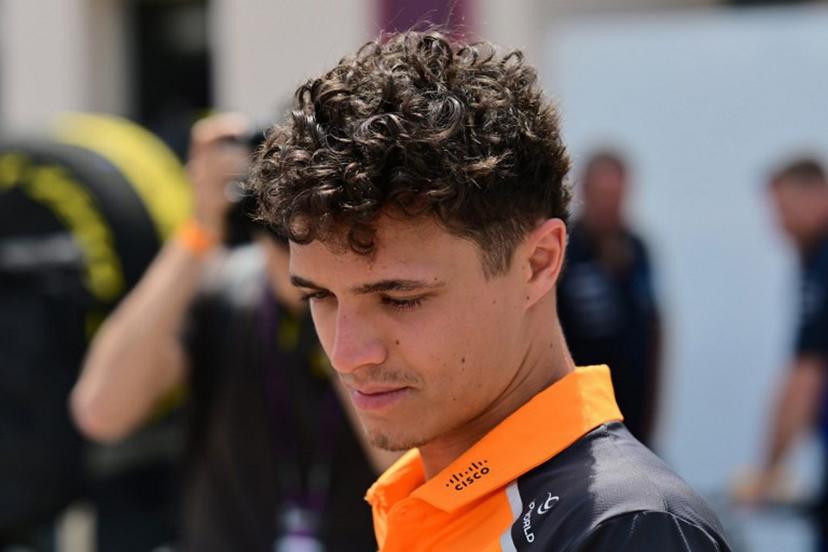 McLaren's British driver Lando Norris arrives for the first practice session ahead of the Bahrain Formula One Grand Prix at the Bahrain International Circuit in Sakhir on April 11, 2025.  Andrej ISAKOVIC / AFP