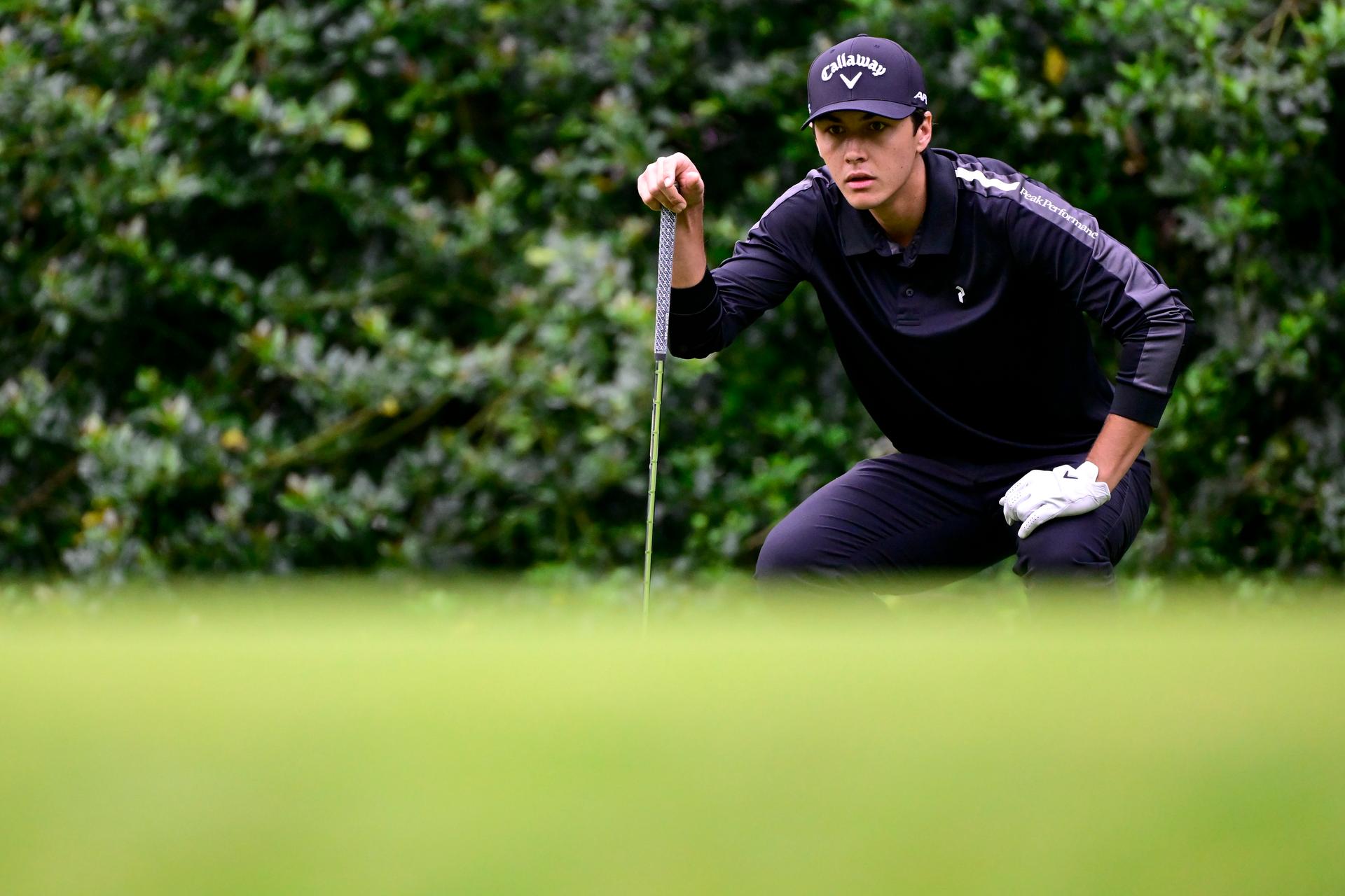 Belgian Matthis Besard pictured during the first round (1/4) at the 2024 Soudal Open DP World Tour golf tournament, in Schilde, Thursday 23 May 2024. The 2024 Soudal Open takes place from 23 to 26 May at the Rinkven Golf Club in Schilde. BELGA PHOTO DIRK WAEM