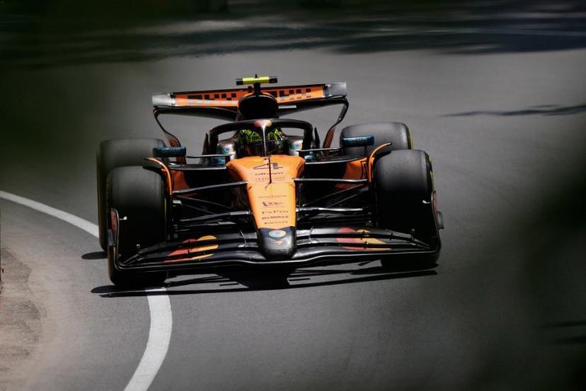 McLaren's British driver Lando Norris races during the third practice session for the 2025 Formula 1 Grand Prix du Canada at Circuit Gilles-Villeneuve in Montreal, Canada, on June 14, 2025.   Geoff Robins / AFP
