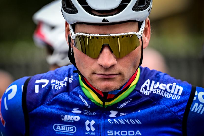 Dutch Mathieu van der Poel of Alpecin-Premier Tech pictured at the start of the second stage of the Tirreno-Adriatico cycling race, from Camaiore to San Gimignano (206 km), Italy, Tuesday 10 March 2026. BELGA PHOTO DIRK WAEM