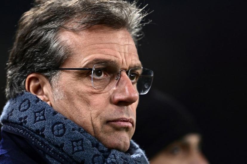 Juventus' football director Cristiano Giuntoli looks on ahead of the Italian Serie A football match between Torino and Juventus at the Olympic Grande Torino stadium in Turin on January 11, 2025.  MARCO BERTORELLO / AFP