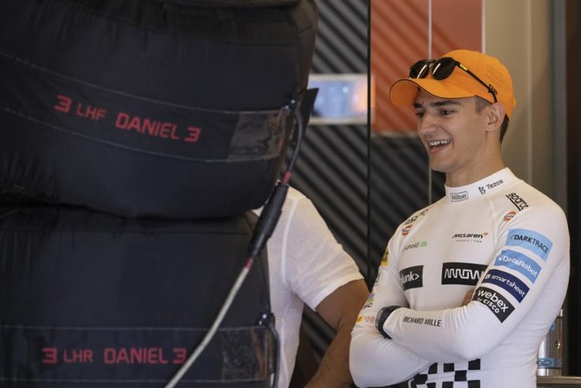 McLaren's Spanish driver Alex Palou looks on in the garage  during the first practice session for the Formula One United States Grand Prix, at the Circuit of the Americas in Austin, Texas, on October 21, 2022.  Jim WATSON / AFP
