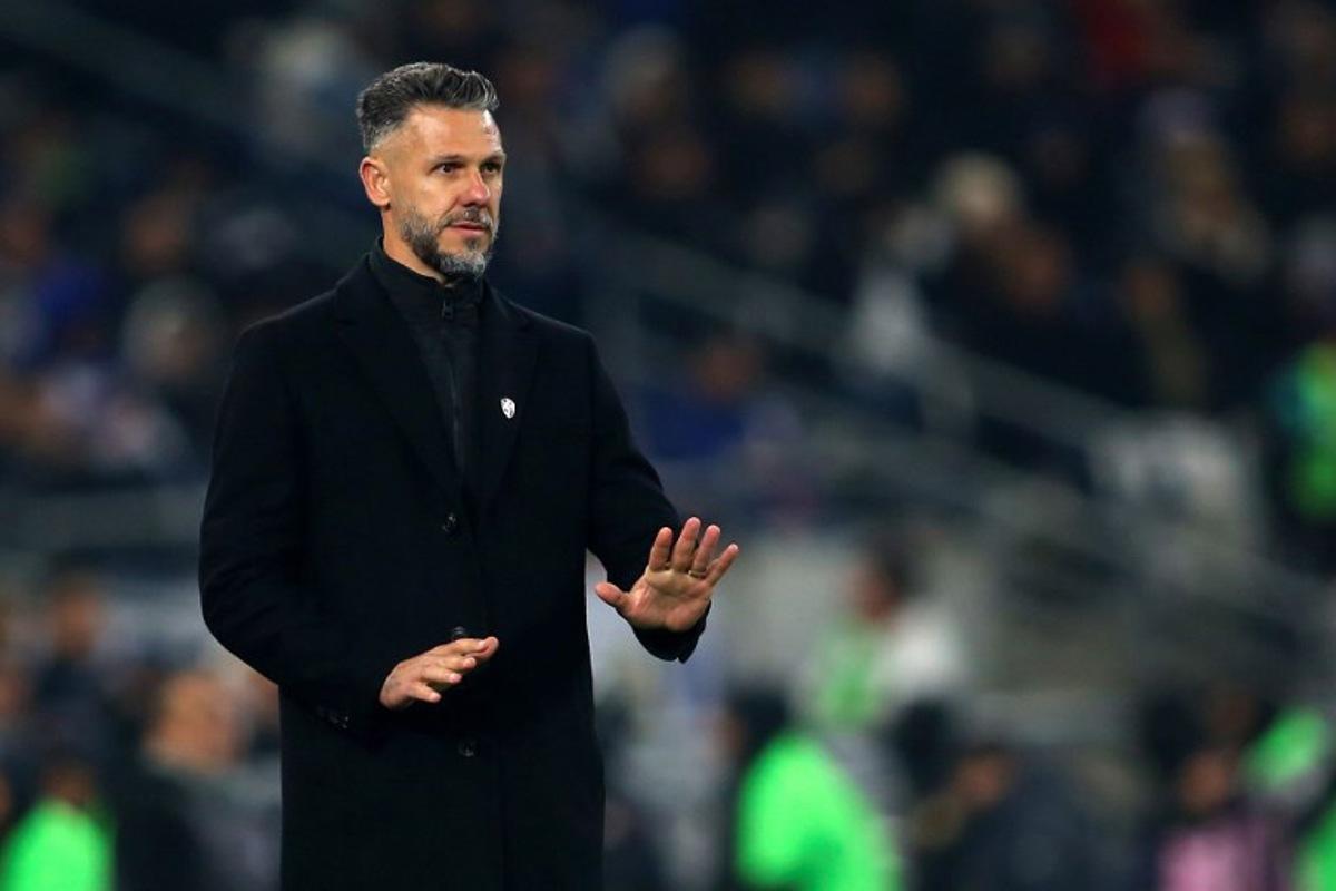 Monterrey's Argentine coach Martin Demichelis gestures during the Liga MX Clausura football match between Monterrey and San Luis at the BBVA stadium in Guadalupe, Nuevo Leon state, México on February 22, 2025.  Julio Cesar AGUILAR / AFP