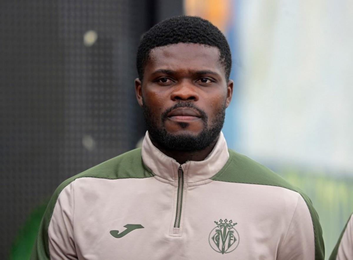 Villarreal's Thanes Ghanaian midfielder #16 Thomas Partey attends a training session on the eve of the UEFA Champions League, League Phase - Matchday 2, football match between Villarreal CF and Juventus FC at the Ceramica Stadium in Villarreal, on September 30, 2025. Jose Jordan / AFP