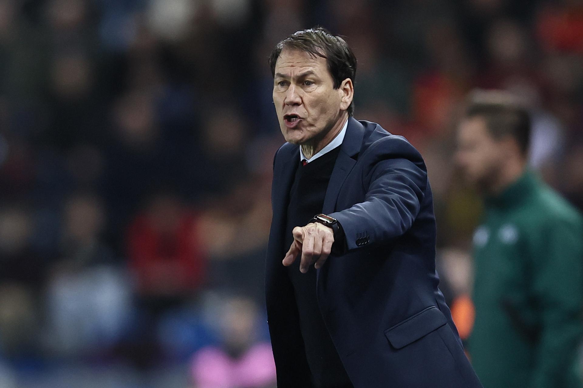 Belgium's head coach Rudi Garcia pictured during a soccer game between Belgian national team the Red Devils and Ukraine, Sunday 23 March 2025 in Genk, the return leg of the Nations League playoff. Ukraine won the first leg 3-1. BELGA PHOTO BRUNO FAHY