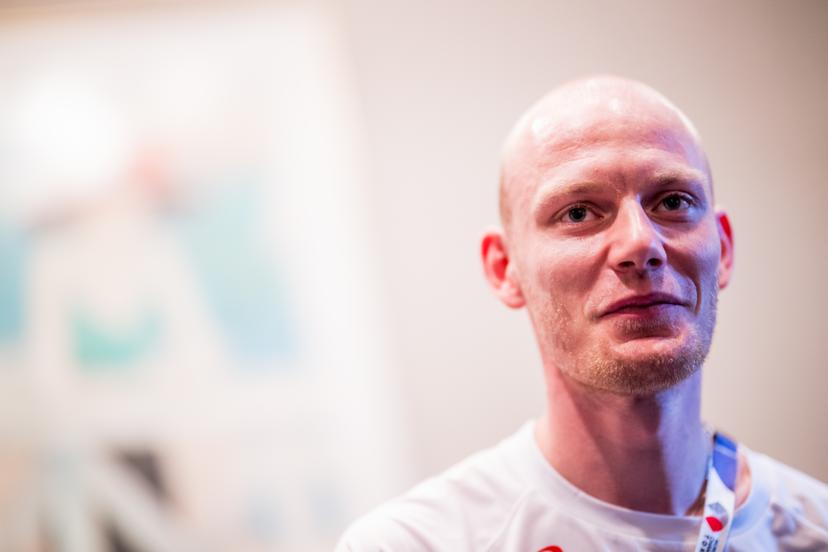 Belgian Tim Van De Velde talks to the press during a press conference before the World Athletics Championships in Tokyo, Japan, on Thursday 11 September 2025. The outdoor Worlds are taking place from 13 to 21 September. BELGA PHOTO JASPER JACOBS