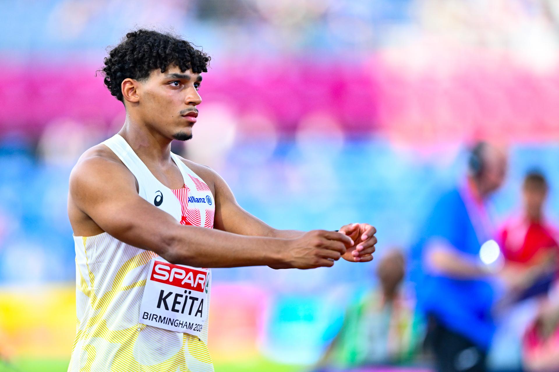 Belgian Dai Keita is pictured during the long jump event of the men's decathlon competition, on the third day of the European Athletics Championships (August 10-18) in Birmingham, United Kingdom, on Wednesday 12 August 2026. BELGA PHOTO ERIC LALMAND