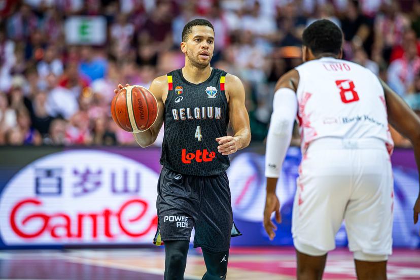 Belgium's Emmanuel Manu Lecomte pictured in action during a basketball match between Poland and Belgium's national team Belgian Lions, Thursday 04 September 2025 in Katowice, Poland, the fifth game of the group stage of the Eurobasket 2025 European championships, in the group D. BELGA PHOTO TOMASZ SOKOLOWSKI *** BELGIUM ONLY ***