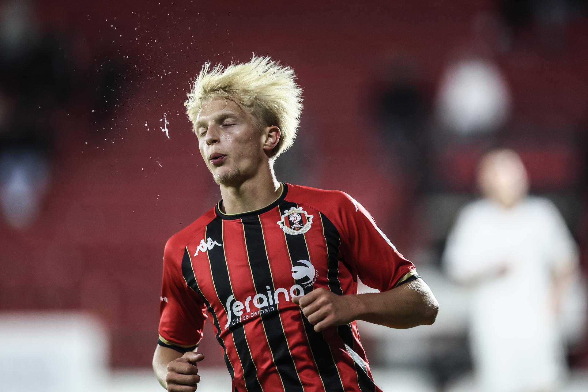 Seraing's Sacha Marloye pictured during a soccer match between RFC Seraing and KAS Eupen, Saturday 05 October 2024 in Seraing, on day 7 of the 2024-2025 'Challenger Pro League' 1B second division of the Belgian championship. BELGA PHOTO BRUNO FAHY