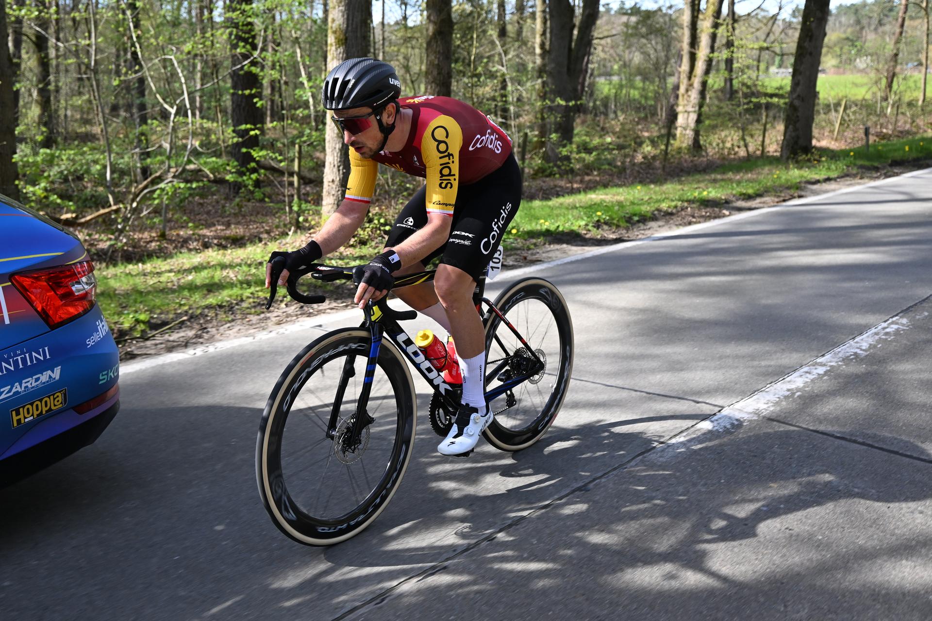 Polish Stanis3aw Aniolkowski of Cofidis pictured in action during the men's race of the 'Scheldeprijs' one day cycling event, 205,2km from Terneuzen, the Netherlands to Schoten, Belgium on Wednesday 08 April 2026. BELGA PHOTO MAARTEN STRAETEMANS