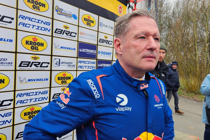 Dutch Jos Verstappen talks to the press at the Haspengouw Rally event, Saturday 28 February 2026 in Sint-Truiden. BELGA PHOTO ERIC DUPAIN
