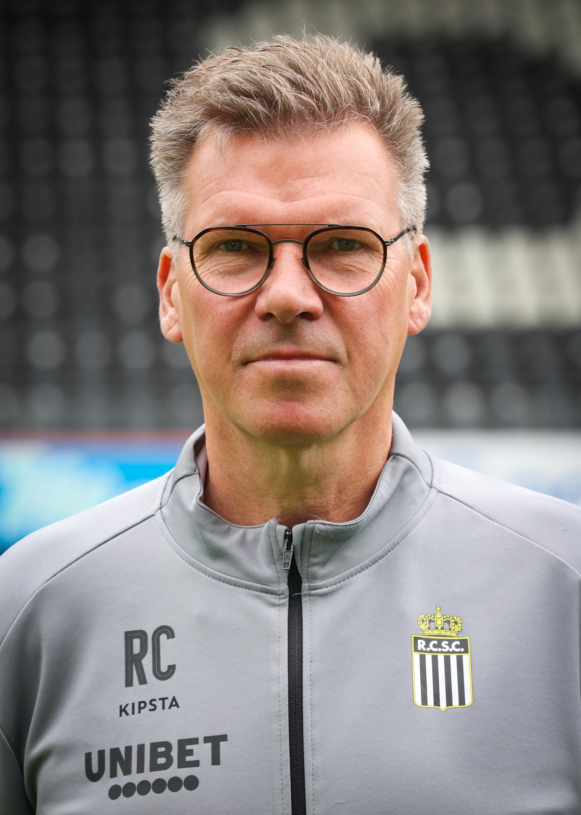 Charleroi's assistant coach Rudy Cossey poses for a portrait picture at the 2024-2025 season photoshoot of Belgian Jupiler Pro League team Sporting Charleroi, Friday 12 July 2024 in Charleroi. BELGA PHOTO VIRGINIE LEFOUR