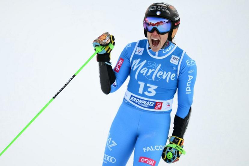 Italy's Federica Brignone reacts after the second run of the Women's Giant Slalom event of FIS Alpine Skiing World Cup in Kronplatz, Plan de Corones, Italy, on January 20, 2026.  Marco BERTORELLO / AFP