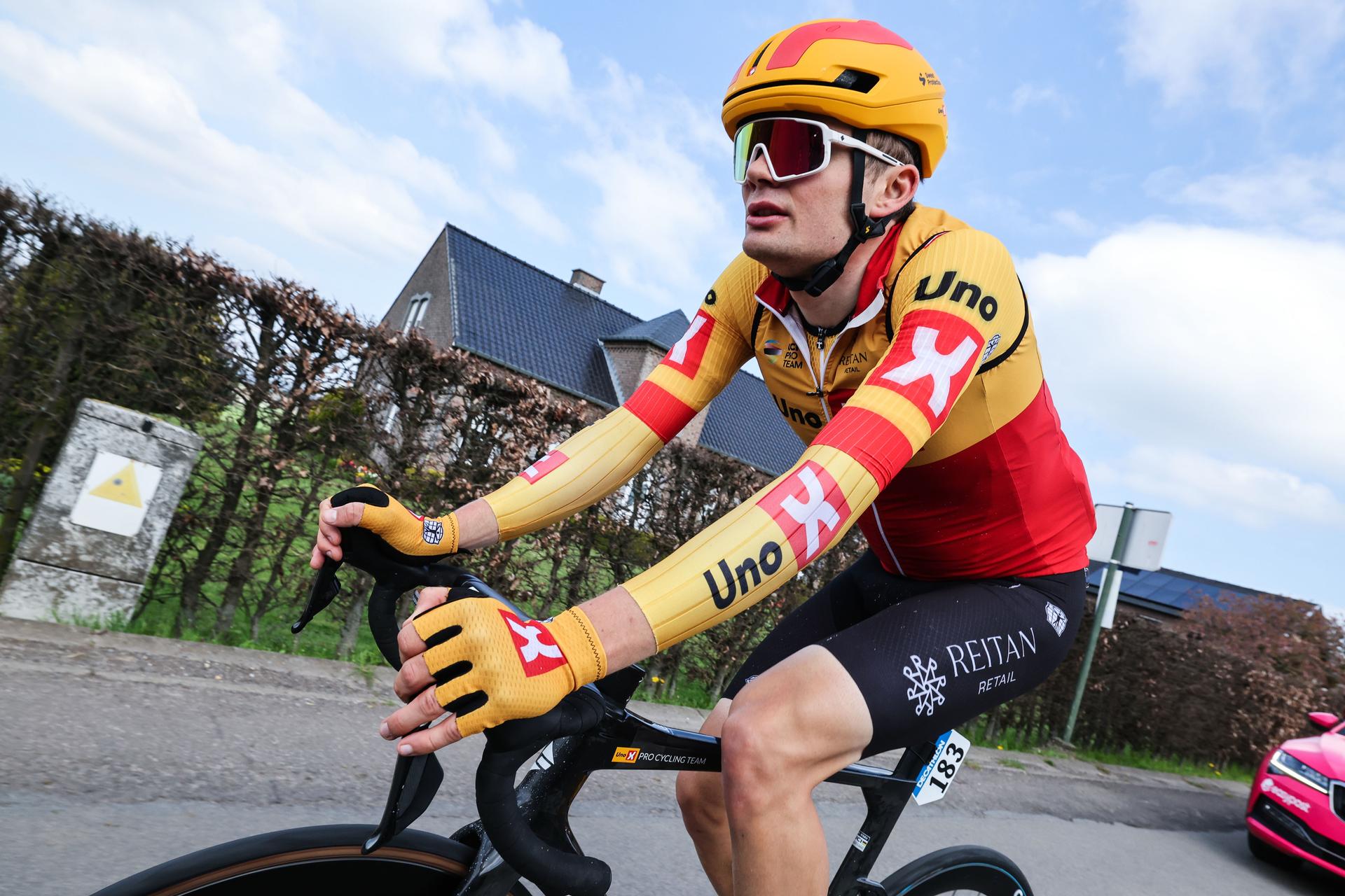 Norwegian Anders Halland Johannessen of Uno-X pictured in action during the 86th edition of the men's race 'La Fleche Wallonne', a one day cycling race (Waalse Pijl - Walloon Arrow), 194,2 km from Herve to Huy, Wednesday 19 April 2023. BELGA PHOTO DAVID PINTENS