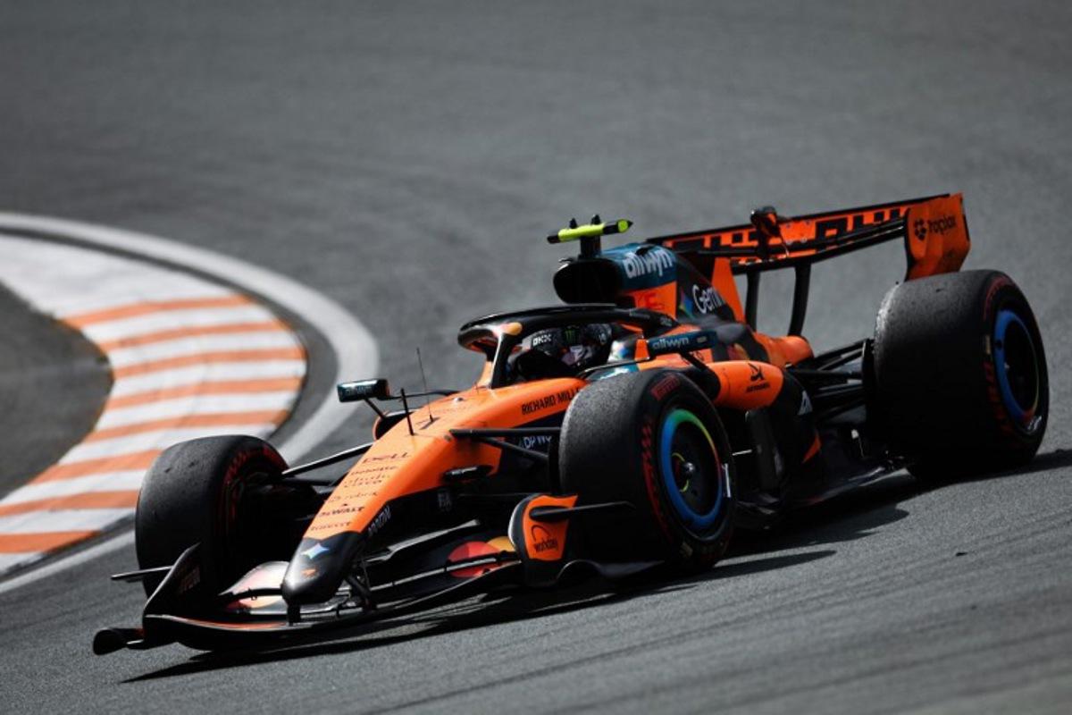 McLaren's British driver Lando Norris drives during the Formula One Dutch Grand Prix at The Circuit Zandvoort, western Netherlands, on August 23, 2026.  SIMON WOHLFAHRT / AFP