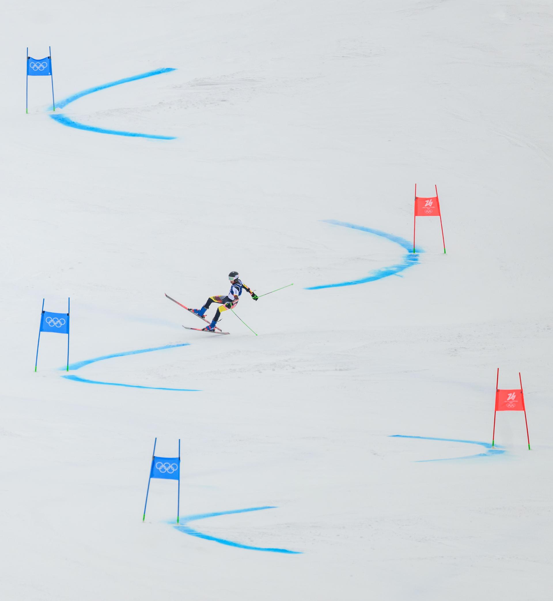 260214 Sam Maes of Belgium competes in men's alpine skiing giant slalom during day 8 of the 2026 Winter Olympics on February 14, 2026 in Bormio.  Photo: Vegard Grøtt / BILDBYRÅN / kod VG / VG0876 bbeng alpint alpine skiing olympic games olympics winter olympics os ol olympiska spel vinter-os olympiske leker milano cortina 2026 milan cortina 2026 milano cortina 2026 olympic games milano cortina 2026 winter olympic games milano cortina-os milano cortina-ol vinter-ol storslalom giant slalom storslalåm *** BENELUX ONLY ***