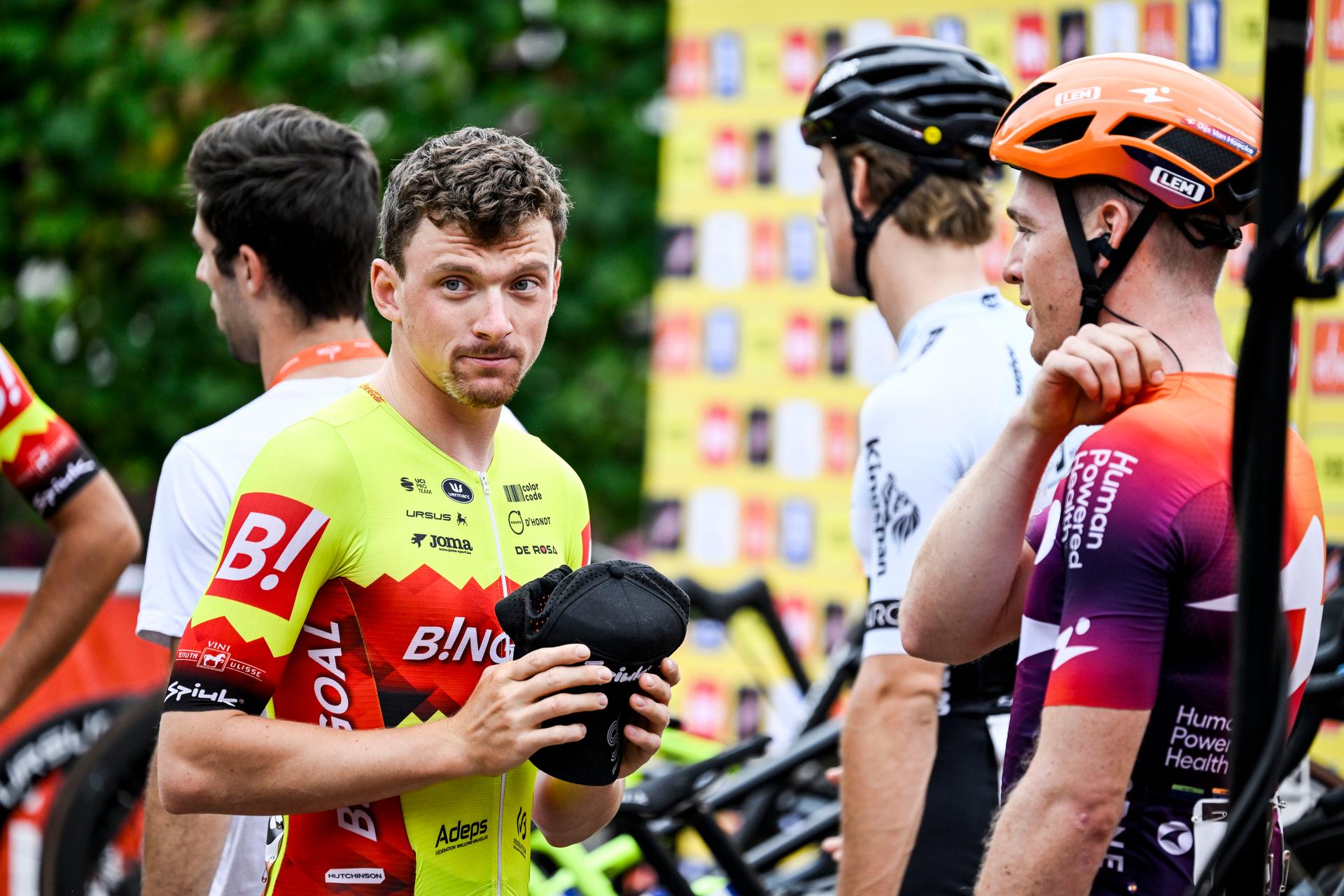 Belgian Luca Van Boven of Bingoal WB pictured ahead of the 'Druivenkoers' one day cycling race, 185,6 km from and to Overijse, Saturday 19 August 2023. BELGA PHOTO TOM GOYVAERTS