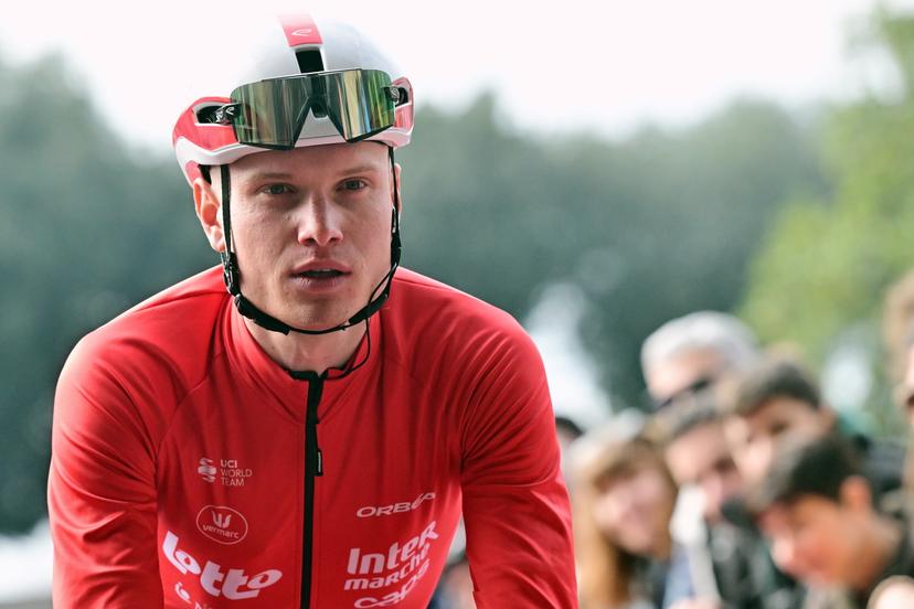 Belgian Lennert Van Eetvelt of Lotto Intermarche pictured at the start of the men elite 'Strade Bianche' one day cycling race, 203km from and to Siena, Italy on Saturday 07 March 2026. BELGA PHOTO DIRK WAEM
