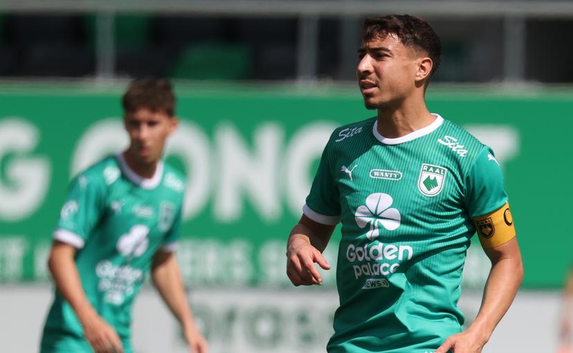 RAAL's Sami Lahssaini pictured during a friendly soccer game between RAAL La Louviere and Union Rochefortoise, on Saturday 04 July 2026 in La Louviere, in preparation of the upcoming 2026-2027 Belgian first division soccer season. BELGA PHOTO VIRGINIE LEFOUR