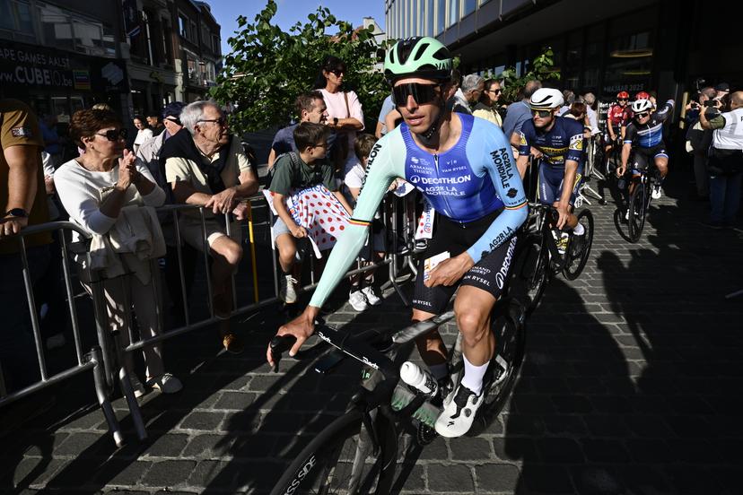 Belgian Oliver Naesen of Decathlon AG2R La Mondiale Team and pictured before the 'Natourcriterium Aalst' cycling event, Monday 28 July 2025 in Aalst. The traditional 'criteriums' are local showcases for which mainly cyclists who rode the Tour de France are invited. BELGA PHOTO ERIC LALMAND