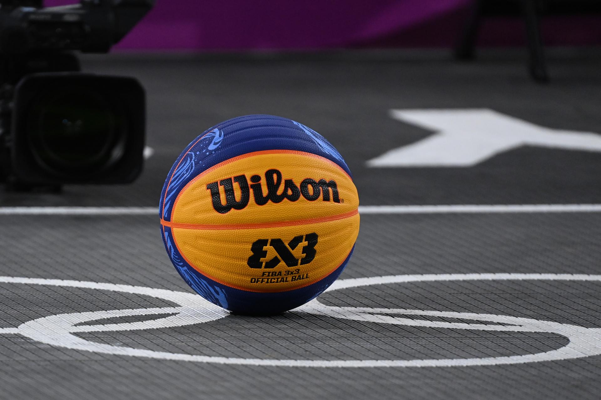 Illustration picture shows basket 3X3 official ball before the game for the bronze medal, also called, the small final of Basket 3x3 between Belgium and Serbia on the sixth day of the 'Tokyo 2020 Olympic Games' in Tokyo, Japan on Wednesday 28 July 2021. The postponed 2020 Summer Olympics are taking place from 23 July to 8 August 2021. BELGA PHOTO ROB WALBERS