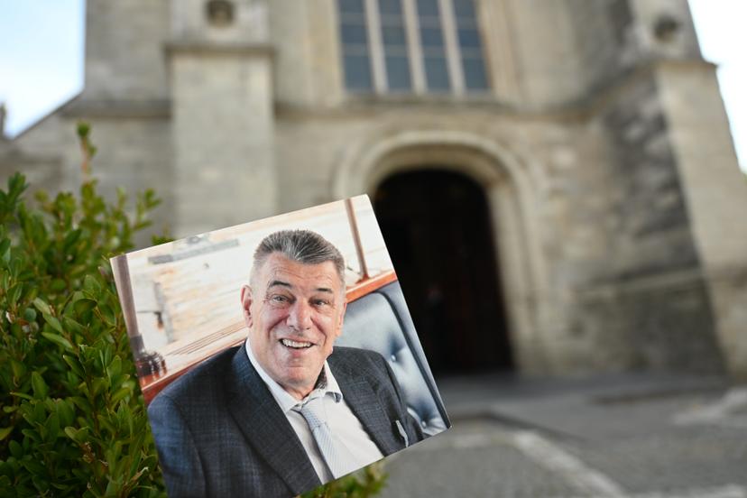 The funeral ceremony of Johan Vermeersch (73), in Ternat, on Tuesday 26 August 2025. Vermeersch was a construction entrepreneur and a former professional footballer, trainer and chairman of RWDM. BELGA PHOTO DIRK WAEM