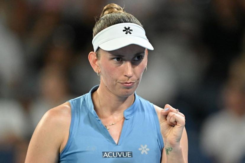 Belgium's Elise Mertens reacts after a point against Czech Republic's Nikola Bartunkova during their women's singles match on day seven of the Australian Open tennis tournament in Melbourne on January 24, 2026.  Paul Crock / AFP