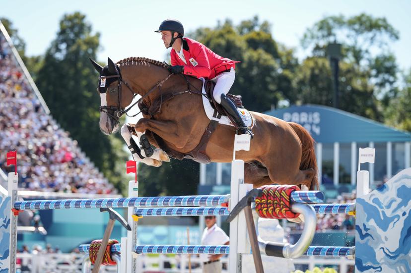 Gilles THOMAS riding ERMITAGE KALONE during the Equestrian - Paris Olympic Games 2024 - Day 10 at Chateau de Versailles on August 5, 2024 in Versailles, France. (Photo by Pierre Costabadie/Icon Sport) - BENELUX ONLY