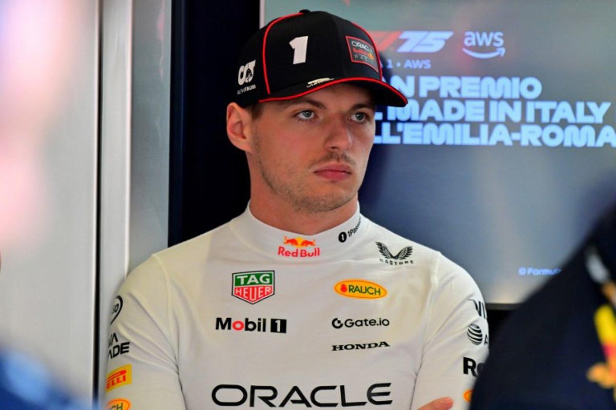 Red Bull Racing's Dutch driver Max Verstappen looks on during the second practice session for the 2025 Emilia Romagna Formula One Grand Prix at the Imola autodrome in Imola, on May 16, 2025.   Andrej ISAKOVIC / AFP