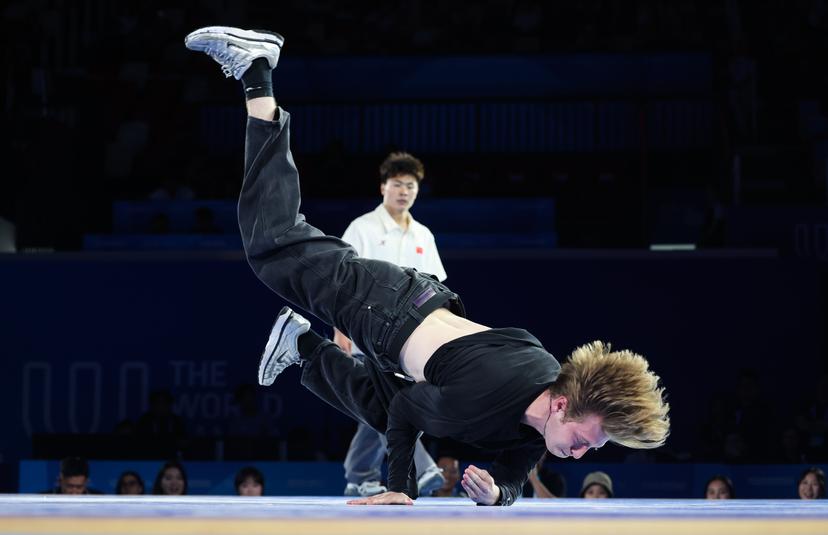 Belgian Cis Backeljau performs during the individual men breaking event at the 2025 World Games, in Chenghdu, China, on Saturday 16 August 2025. This year, the World Games take place from 7 to 17 August. BELGA PHOTO VIRGINIE LEFOUR