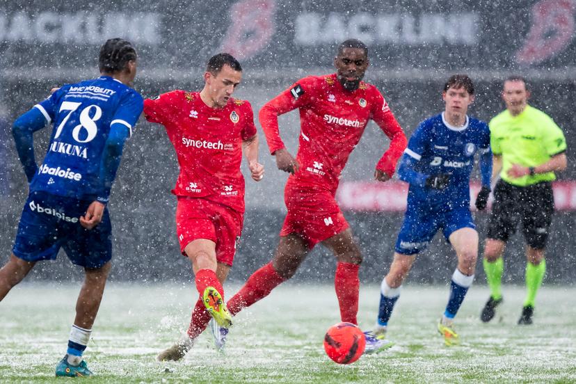 Olympic's Niklo Daily pictured during a soccer match between Jong KAA Gent and Royal Olympic Charleroi, Sunday 15 February 2026 in Gent, on day 25 of the 2025-2026 'Challenger Pro League' first division of the Belgian championship. BELGA PHOTO KRISTOF VAN ACCOM