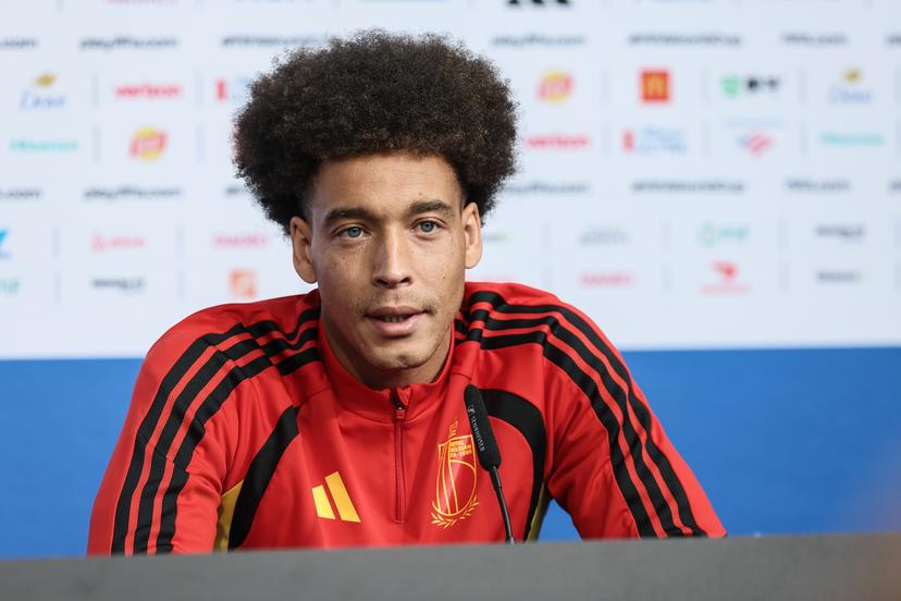 Belgium's Axel Witsel pictured during a press conference of Belgian national soccer team Red Devils, on Saturday 04 July 2026 in their base camp, home of the Seattle Sounders, Renton, Seattle, USA. The Rode Duivels - Diables Rouges qualified for the knockout stage of the 2026 FIFA World Cup, where they'll meet USA in the round of 16 on July 7th. BELGA PHOTO BRUNO FAHY