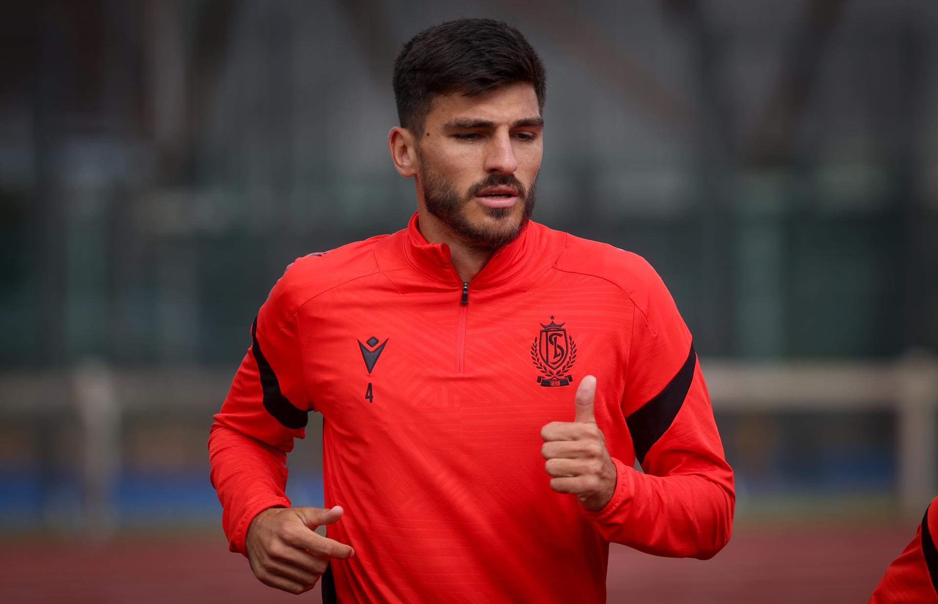 Standard's Bosko Sutalo pictured in action during a training session of Belgian soccer team Standard de Liege, Tuesday 08 July 2025 in Le Touquet, France, in preparation of the upcoming 2025-2026 season. BELGA PHOTO VIRGINIE LEFOUR